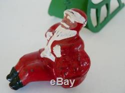 Sleigh RARE BARCLAY B197 1949 SANTA WITH TOYS AND REINDEER WITH HTF ANTLERS