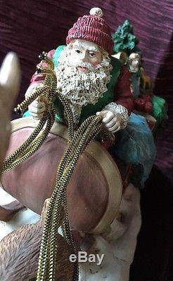 Smithsonian Institute SANTA 4 REINDEER SLEIGH CHRISTMAS FIGURINE Mint Condition