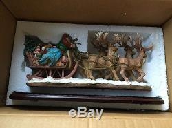 Smithsonian Institute SANTA 4 REINDEER SLEIGH CHRISTMAS FIGURINE Mint Condition