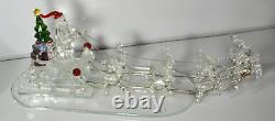 Sorelle Crystal Up Up and Away Santa with Sleigh, 8 Reindeer, Tree & Gifts Large