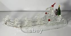 Sorelle Crystal Up Up and Away Santa with Sleigh, 8 Reindeer, Tree & Gifts Large