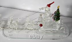 Sorelle Crystal Up Up and Away Santa with Sleigh, 8 Reindeer, Tree & Gifts Large