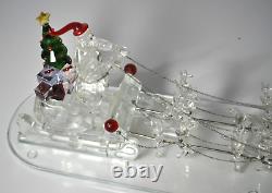 Sorelle Crystal Up Up and Away Santa with Sleigh, 8 Reindeer, Tree & Gifts Large