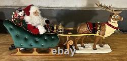 Special Times Animated Reindeer & Santa On Sleigh 18 x 36 Tested