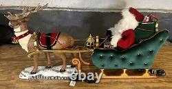 Special Times Animated Reindeer & Santa On Sleigh 18 x 36 Tested