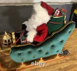 Special Times Animated Reindeer & Santa On Sleigh 18 x 36 Tested