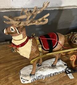 Special Times Animated Reindeer & Santa On Sleigh 18 x 36 Tested