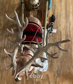 Special Times Animated Reindeer & Santa On Sleigh 18 x 36 Tested