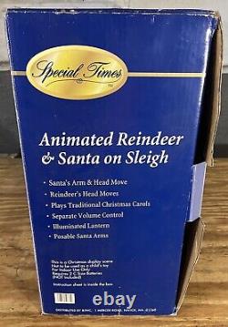 Special Times Animated Reindeer & Santa On Sleigh 18 x 36 Tested