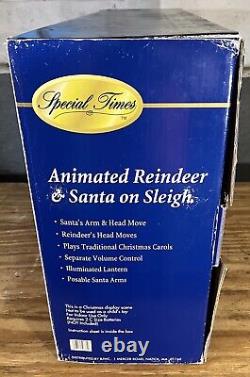 Special Times Animated Reindeer & Santa On Sleigh 18 x 36 Tested