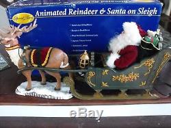 Special Times Christmas Illuminated Animated Reindeer & Santa Sleigh 40 Long
