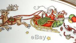 St Nicholas Fitz and Floyd Santa Claus Sleigh Reindeer Platter Lg 10 x 14