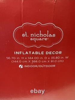 St Nicholas Square 12FT Santa Sleigh & Reindeer Inflatable NEW SEALED 56×144×35
