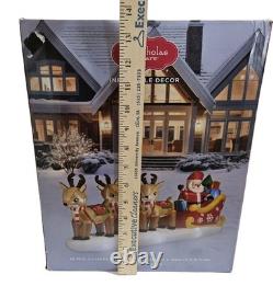 St Nicholas Square 12FT Santa Sleigh & Reindeer Inflatable NEW SEALED 56×144×35