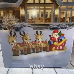 St. Nicholas Square Inflatable Santa Sleigh Reindeer Christmas Outdoor Decor