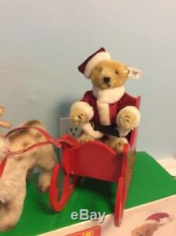 Steiff Friends Of Christmas LE 6000 Santa Bear, Reindeer & Sleigh Set 118/18 BOX
