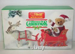 Steiff Friends Of Christmas Set Santa Bear Sleigh Reindeer Lim Ed Rare HTF Excel