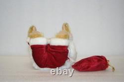 Steiff Friends Of Christmas Set Santa Bear Sleigh Reindeer Lim Ed Rare HTF Excel
