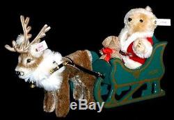 Steiff Limited Edition Father Santa bear, Reindeer & Sleigh MIB EAN