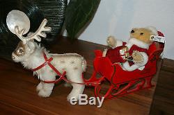 Steiff REPLIKA Schlitten mit Rentier und Nikolaus Santa Claus, Sleigh Reindeer@@