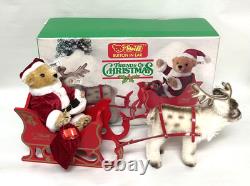 Steiff Santa Bear and Reindeer Sleigh Set Friends of Christmas with Box Ltd Ed
