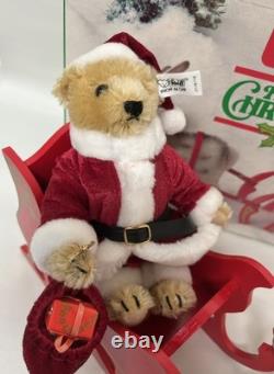 Steiff Santa Bear and Reindeer Sleigh Set Friends of Christmas with Box Ltd Ed