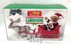 Steiff Santa Bear and Reindeer Sleigh Set Friends of Christmas with Box Ltd Ed