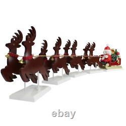 Steinbach Wooden Santa on His Sled with Reindeer Nutcracker, 18.11