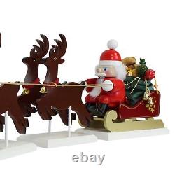 Steinbach Wooden Santa on His Sled with Reindeer Nutcracker, 18.11