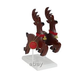 Steinbach Wooden Santa on His Sled with Reindeer Nutcracker, 18.11