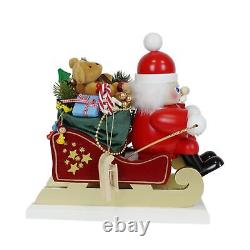 Steinbach Wooden Santa on His Sled with Reindeer Nutcracker, 18.11