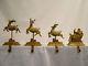 Stocking Holders Hanger Santa Sleigh Reindeer Gold Mtx40106 Set Of 4