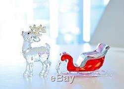 Swarovski Christmas Santa's Reindeer Sleigh Red 5223261 5223691 Brand New In Box