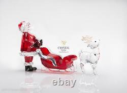 Swarovski Christmas Xmas Santa Figurines Claus + Reindeer + Sleigh 2016