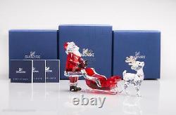 Swarovski Christmas Xmas Santa Figurines Claus + Reindeer + Sleigh 2016