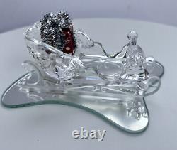 Swarovski Crystal 3 Reindeer & Santa's Sleigh 214821 205165 Christmas Figurines