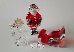 Swarovski Crystal, As Set Santa Claus, Santa's Reindeer, Santa's Sleigh. New
