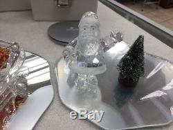 Swarovski Crystal Christmas Santa, Sleigh & Reindeer Set Lot, 7475 601 602 & 603