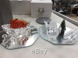 Swarovski Crystal Christmas Santa, Sleigh & Reindeer Set Lot, 7475 601 602 & 603