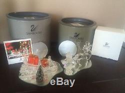 Swarovski Crystal Sleigh Reindeer Santa Christmas Set Mirrors Boxes COA Mint
