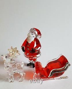 Swarovski Crystal as Set Santa Claus, Santa's Reindeer, & Santa's Sleigh