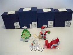 Swarovski Santa Claus Sleigh Reindeer & Christmas Tree Set