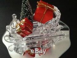Swarovski Santa sled and Reindeer with mirrors MIB