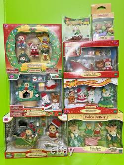 Sylvanian Families Calico Critters Christmas Tree Santa Baby Sleigh Reindeer-nib