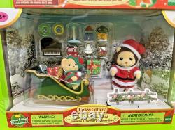 Sylvanian Families Calico Critters Christmas Tree Santa Baby Sleigh Reindeer-nib