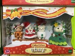 Sylvanian Families Calico Critters Christmas Tree Santa Baby Sleigh Reindeer-nib