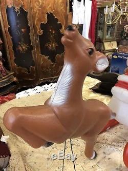 TPI Vintage 1989 Lighted 38 Santa Sleigh With Reindeer Blow Mold Outdoor Yard