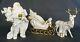 Traditions White Porcelain Santa With Sleigh And Reindeer Gold Colored Accents