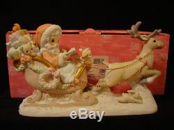 T Precious Moments-HUGE Santa/Sleigh/Reindeer-Limited Edition