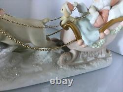 T Precious Moments-HUGE Santa/Sleigh/Reindeer-Limited Edition-Hard To Find